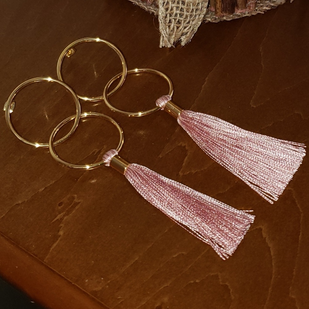 Gorjana Carmen double hoop tassel earrings